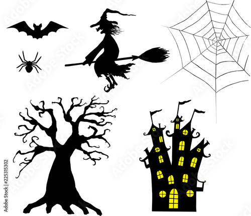 Halloween silhouettes. Set ...