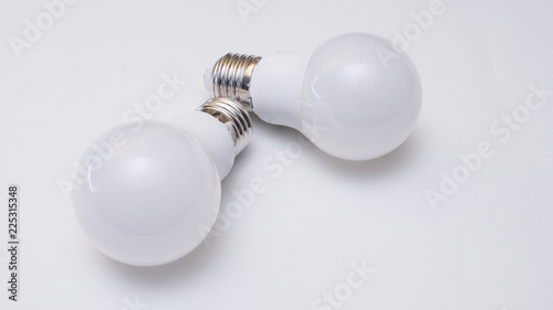 Light bulb on white background