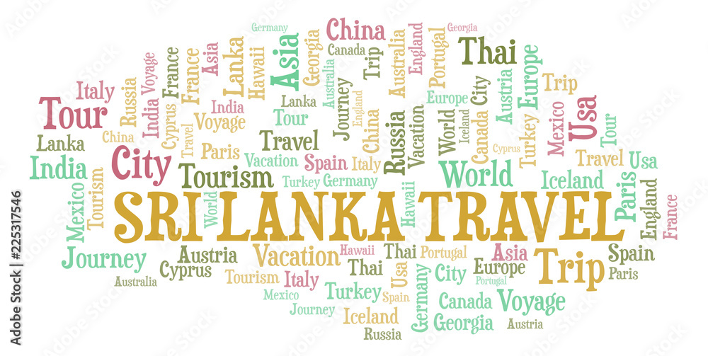 Fototapeta premium Sri Lanka Travel word cloud.