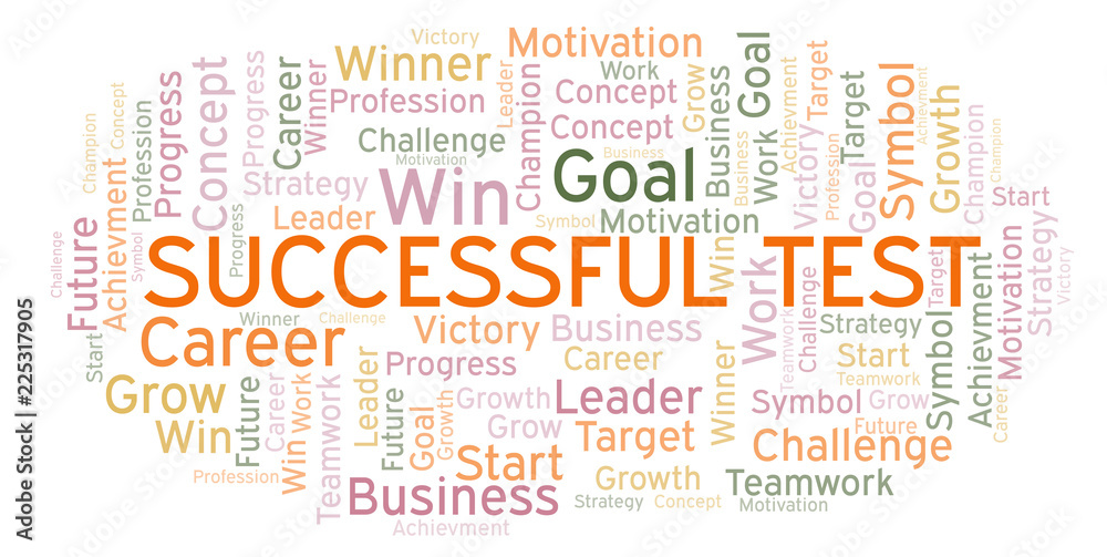 Obraz premium Successful Test word cloud.