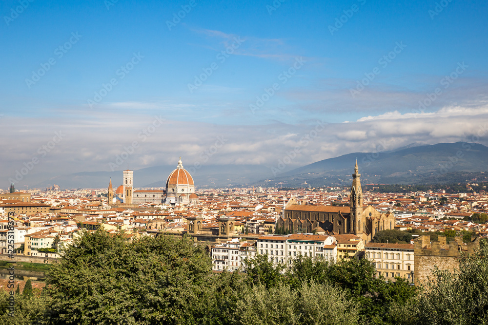 Aerial View of Florence with Cathedral of Saint Mary of Flower, Italy, Europe