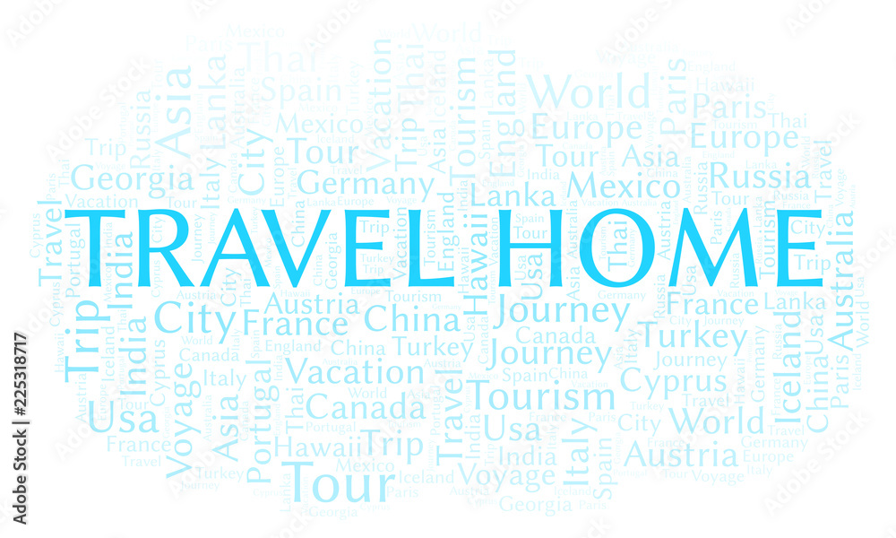 Travel Home word cloud. Travel Home word cloud.