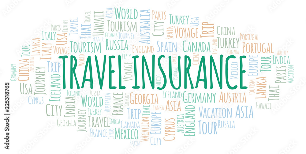 Fototapeta premium Travel Insurance word cloud.