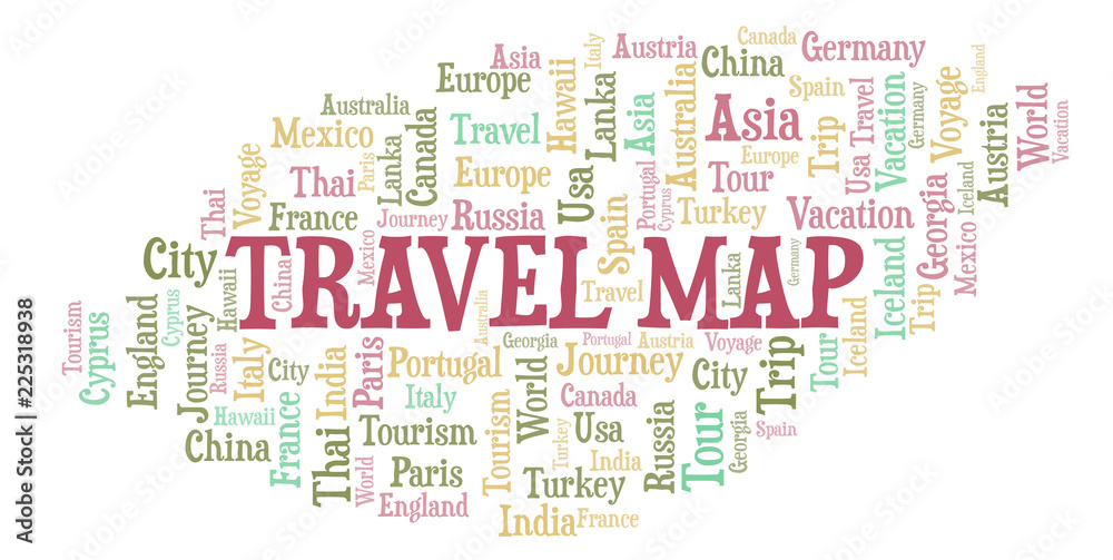 Travel Map word cloud.