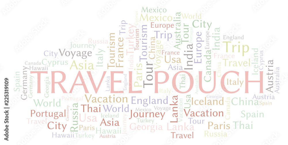 Travel Pouch word cloud. Travel Pouch word cloud.