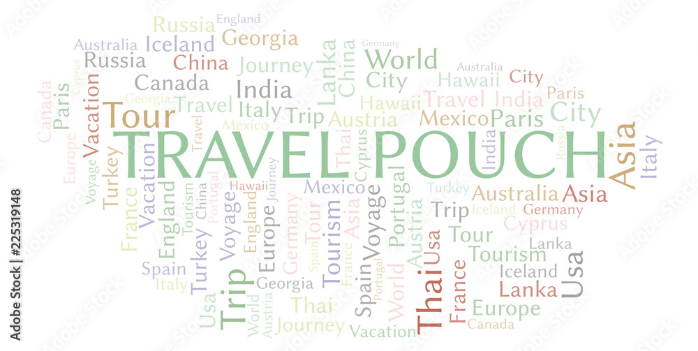 Obraz premium Travel Pouch word cloud.