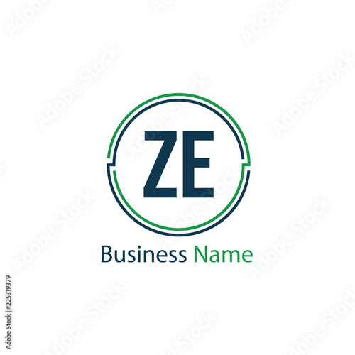 Initial Letter ZE Logo Template Design