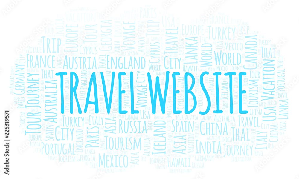 Obraz premium Travel Website word cloud.