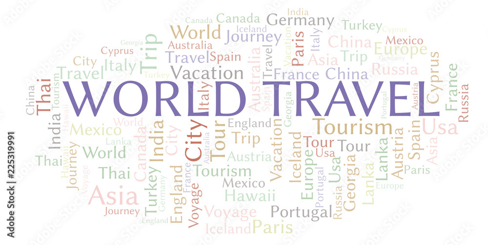 Fototapeta premium World Travel word cloud.