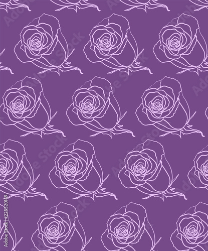Seamless pattern violet roses.