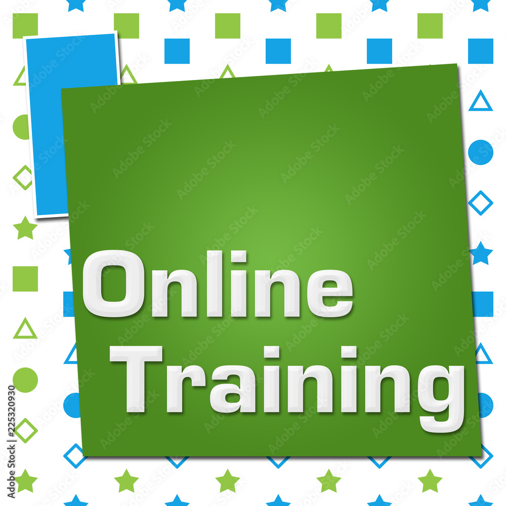 Fototapeta premium Online Training Green Blue Basic Shapes Square 