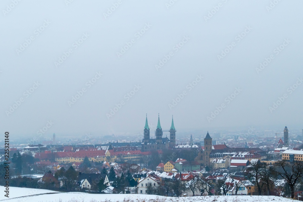 Stadtansicht Bamberg grauer Wintertag