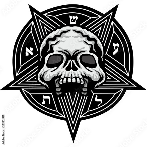 Gothic sign with skull, grunge vintage design t shirts
