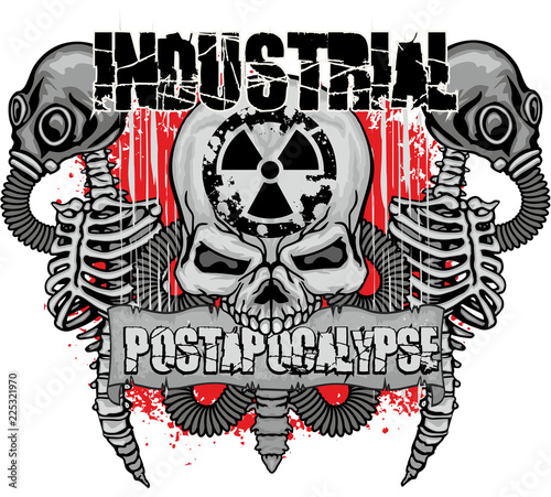 Gothic sign with skull, grunge vintage design t shirts
