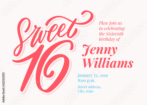 Sweet 16. Hand lettering.