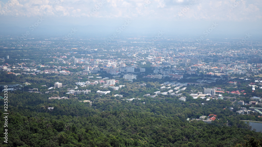 Landscape and the top view of the countryside in Chiang Mai, Thailand.