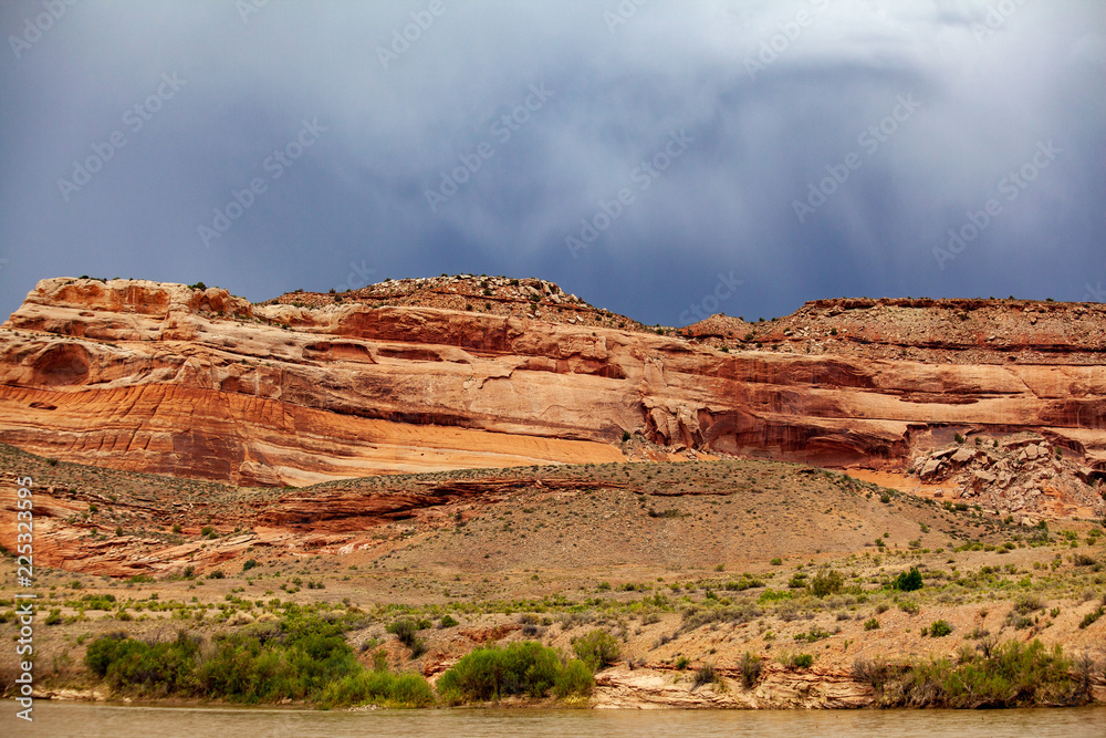 View along Colorado River on Highway 128 north of Moab Utah