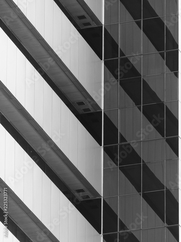 Office building, image on black an white