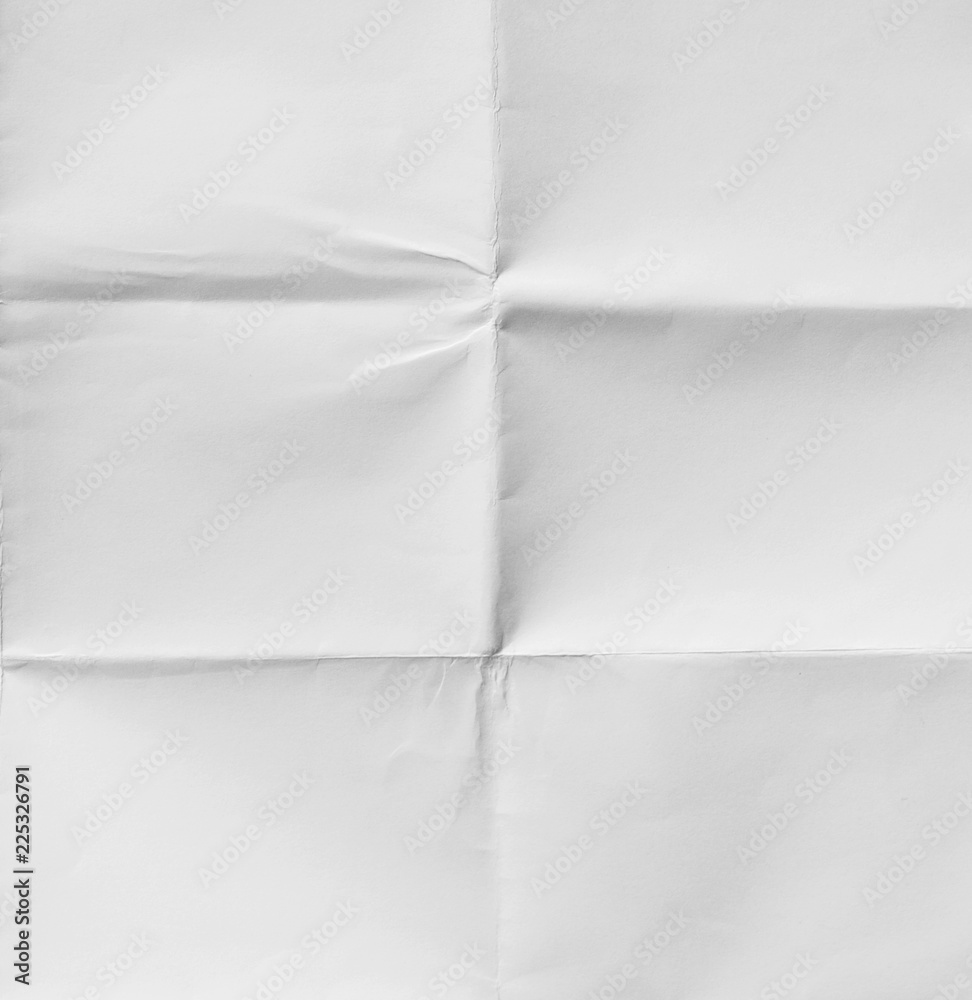 White sheet of paper folded texture