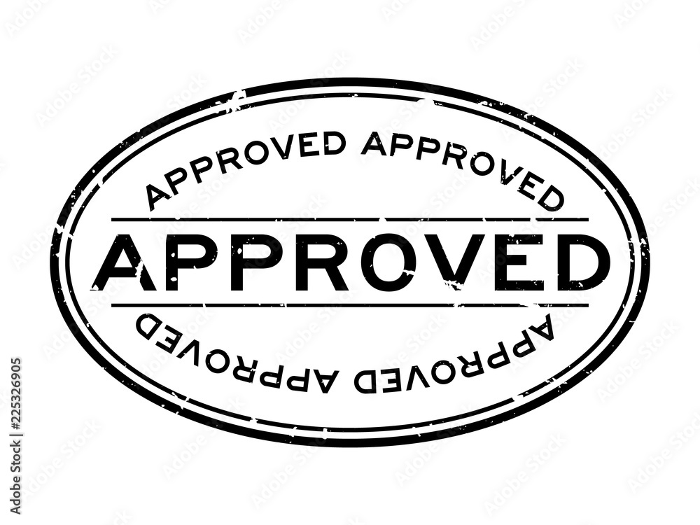 Grunge black approved word oval rubber seal stamp on white background Grunge black approved word oval rubber seal stamp on white background