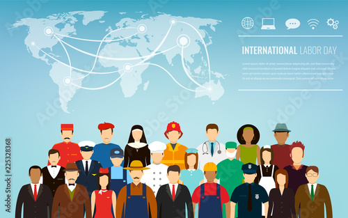 People of different occupations. Professions set. International Labor Day. Flat Vector