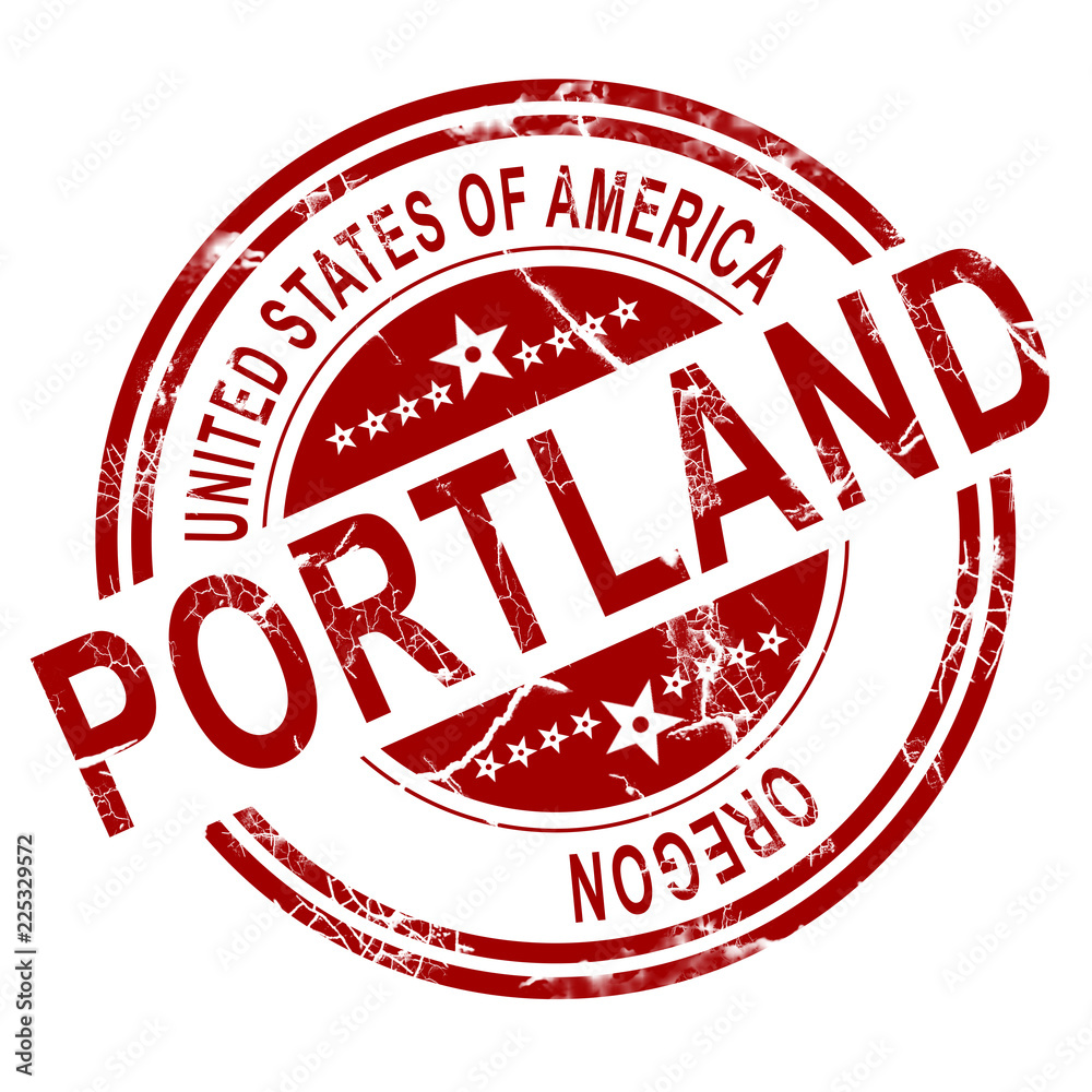 Portland Oregon stamp with white background Portland Oregon stamp with white background