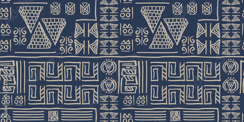 Tribal pattern vector. Seamless ethnic handmade with stripes vector illustration.