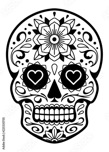 Vector Mexican Skull with Patterns