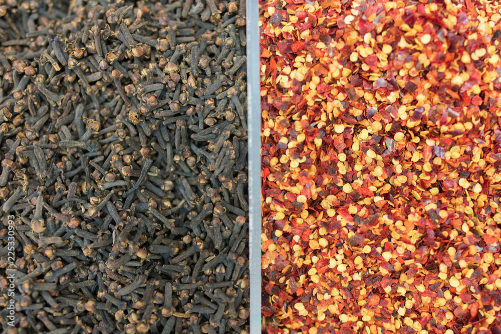 Spice and seasoning background Spice and seasoning background