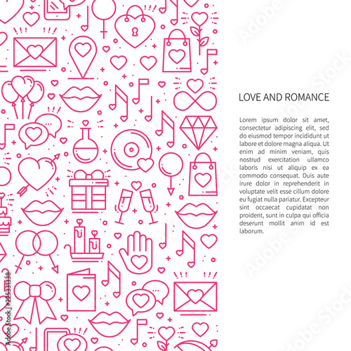Love line pattern concept with place for your text. St Valentine's day. Love, romantic, wedding, relationship dating design theme. Unique print.