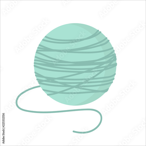 Vector illustration of pink yarn ball with knitting needle. Cute Vector card for knitting. Design elements for handmade. Yarn ball and needles icon.