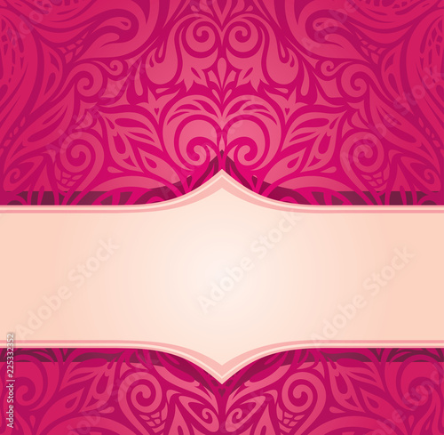 Retro floral red vector pattern wallpaper design template
