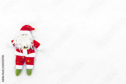 Christmas ornaments on white background. Santa claus