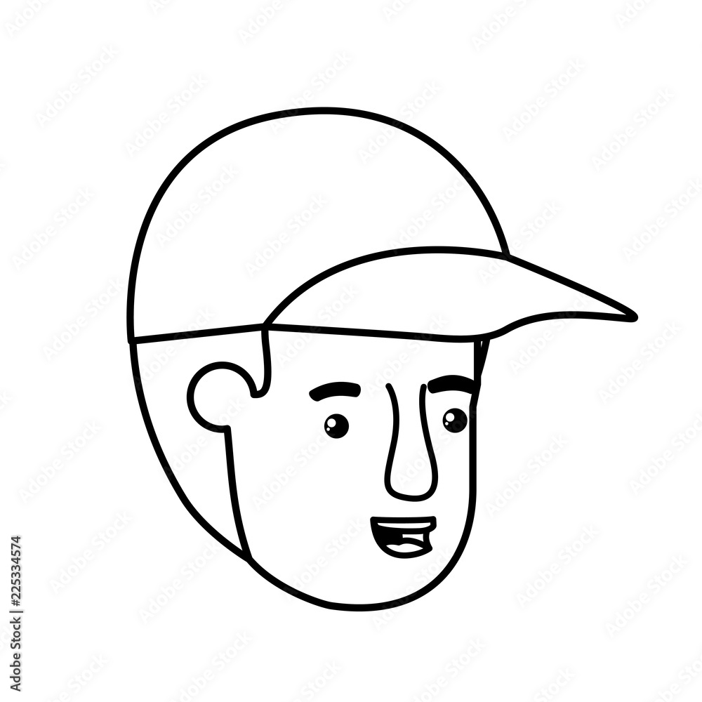 head of man with cap avatar character head of man with cap avatar character