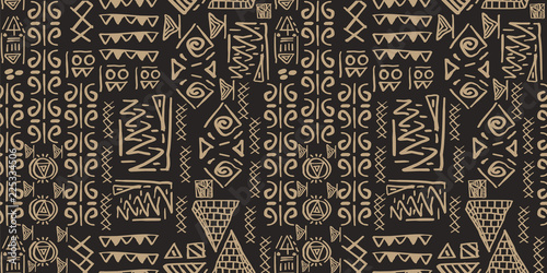 Tribal pattern vector. Seamless ethnic handmade with stripes vector illustration. photo