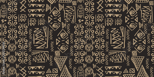 Tribal pattern vector. Seamless ethnic handmade with stripes vector illustration.