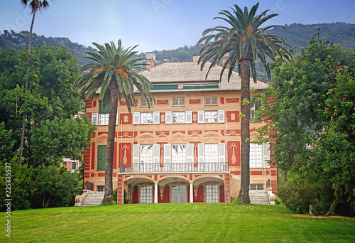Genova-Nervi, the XVII century beautiful facade of Villa Grimaldi Fassio, now museum of fine arts and public park