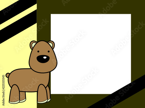cute plush teddy bear cartoon picture frame background in vector format
