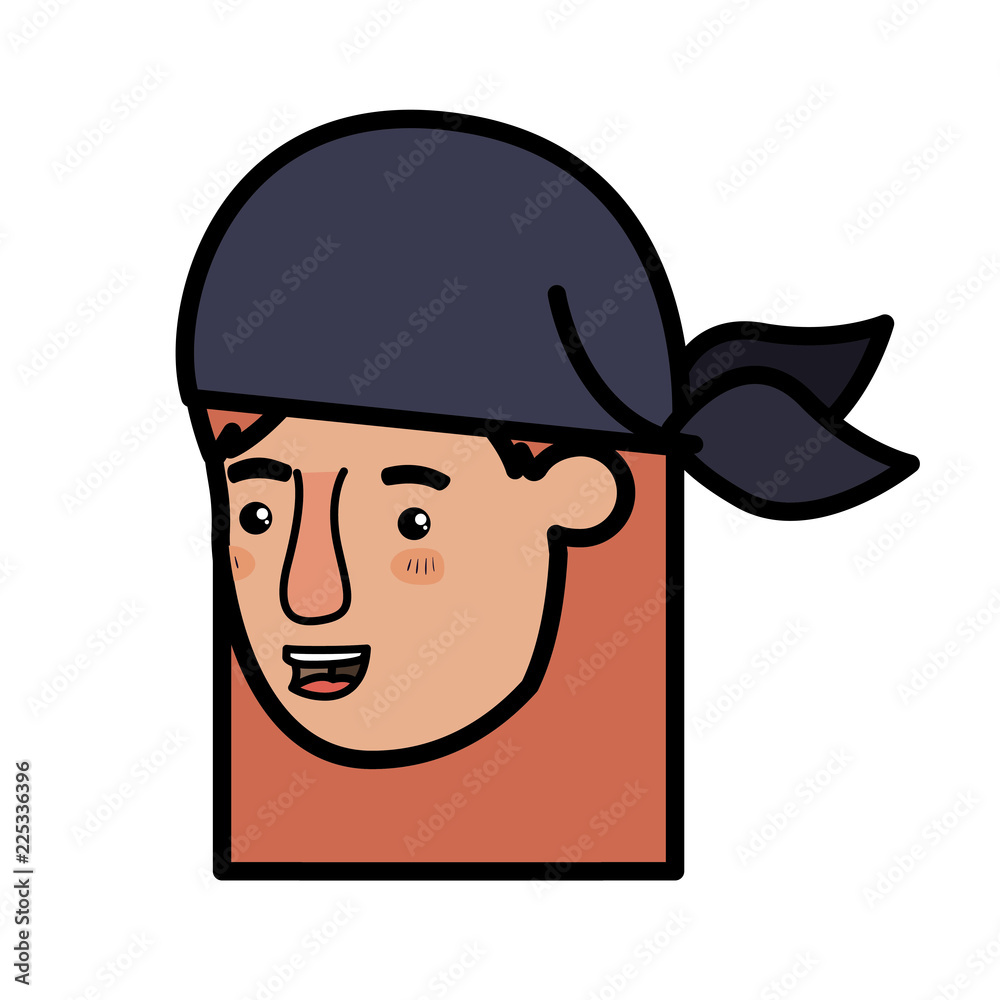 head of woman with bandana avatar character