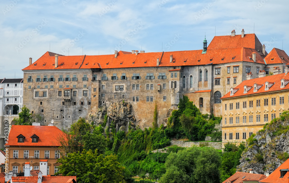 Scenic view of castle in Cesky Krumlov, Czech Republic