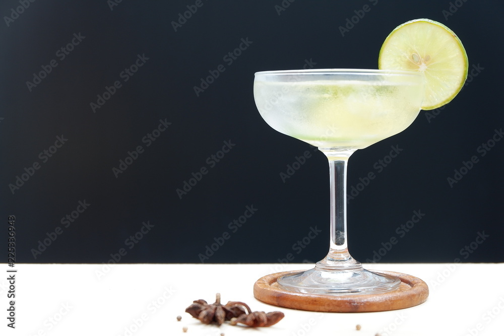 daiquiri cocktail on wooden background