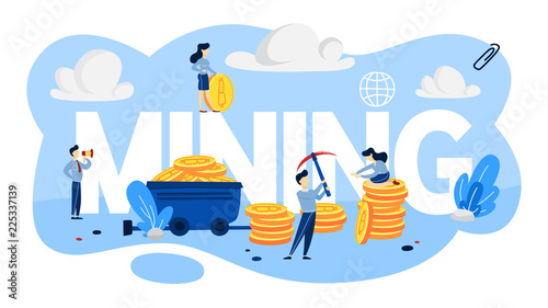 People working with bitcoin piles around them