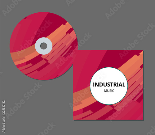 CD cover presentation design template with copy space and wave effect, editable EPS10 vector illustration.