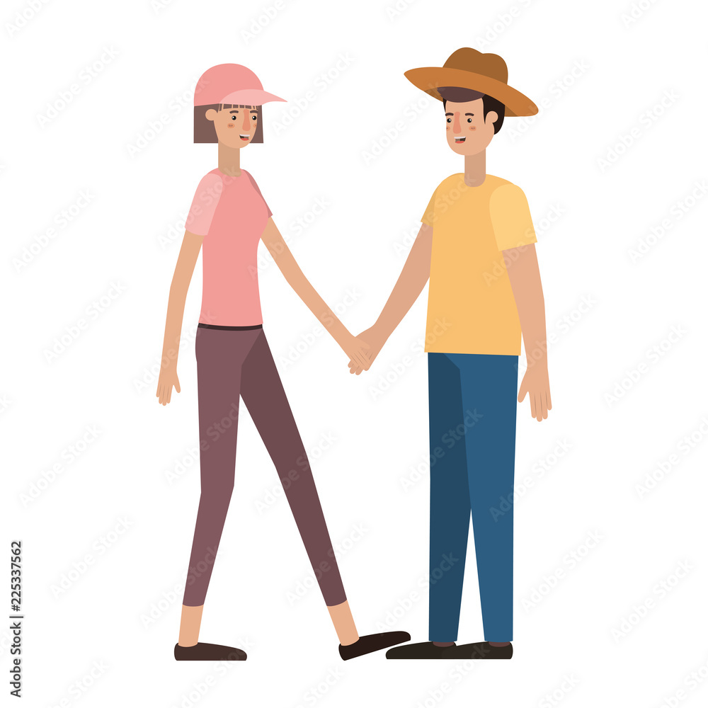 young couple avatar character