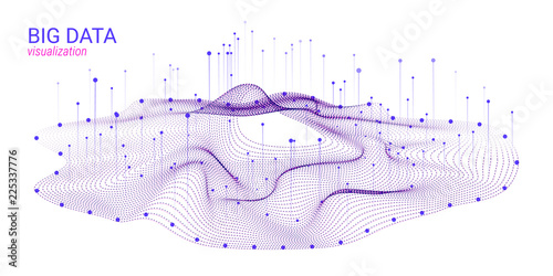 Wave 3D Big Data Visualization. Analysis Infographic.