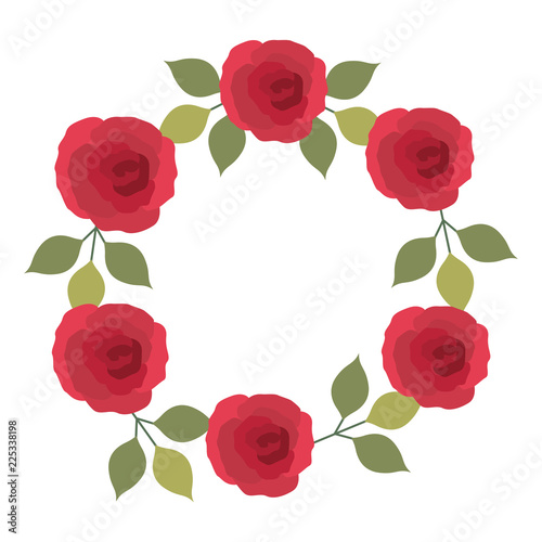 frame of pretty rose isolated icon