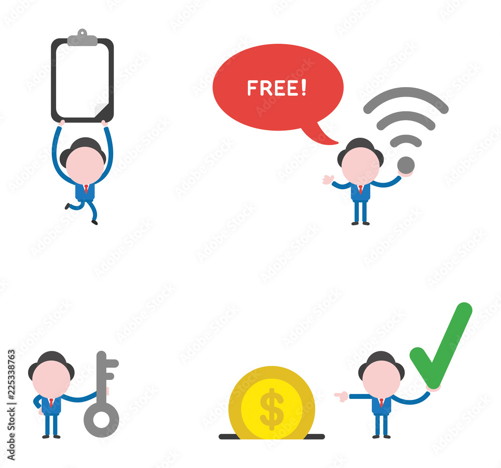 Vector illustration businessman character set Vector illustration businessman character set