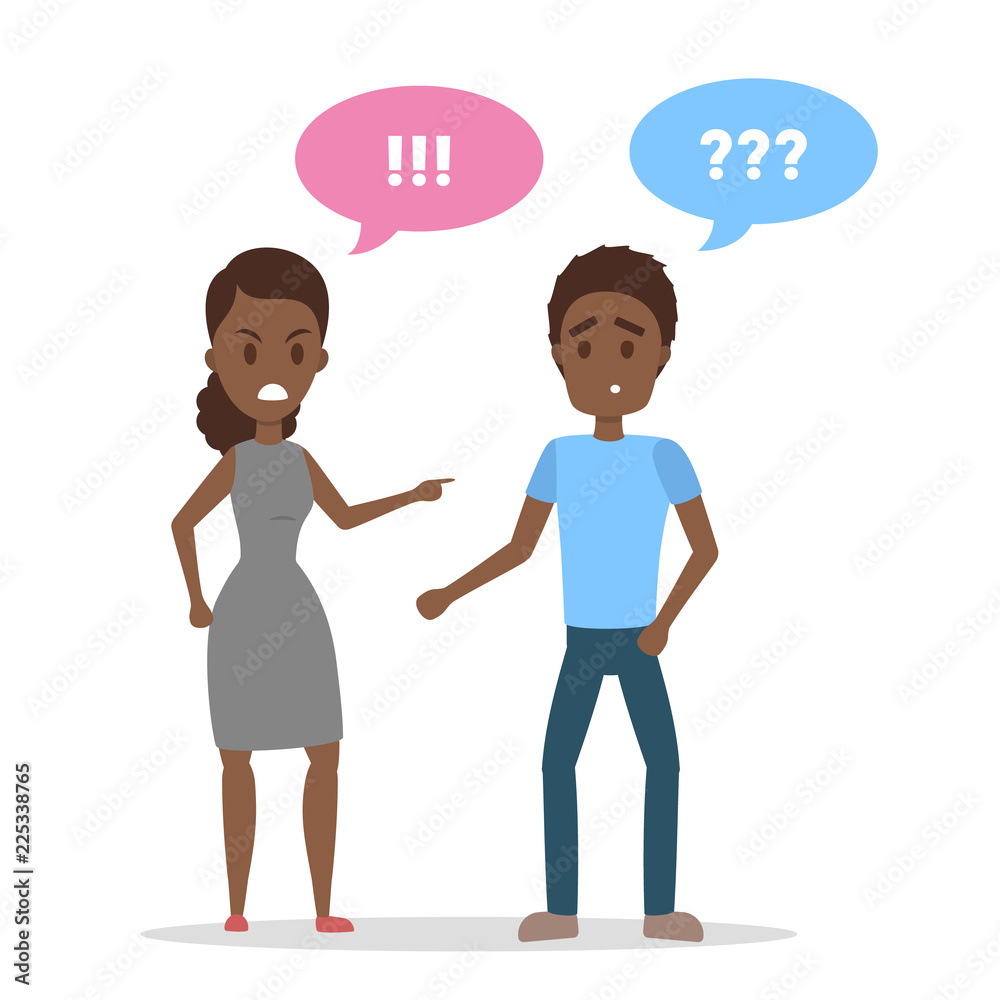 Angry woman yelling at her stressed boyfriend. Angry woman yelling at her stressed boyfriend.