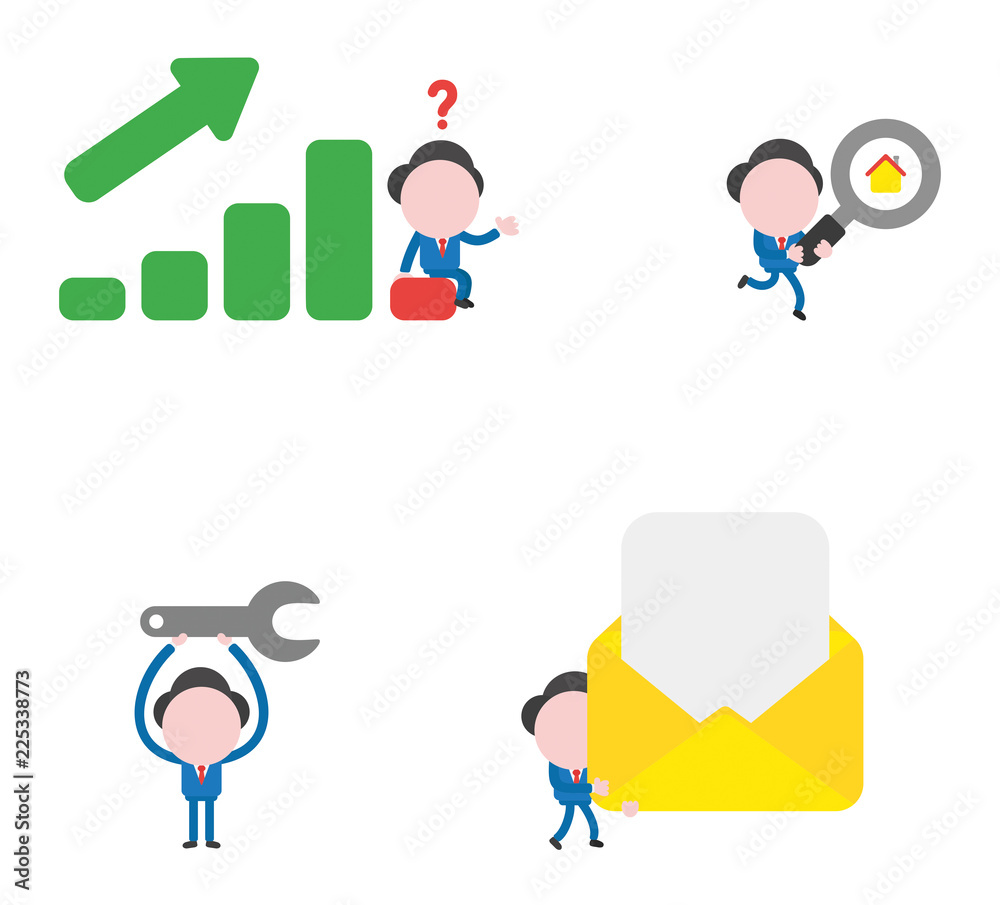 Vector illustration businessman character set Vector illustration businessman character set