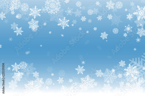 a blue background with white snowflakes